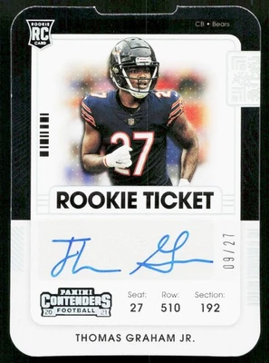 2021 Panini Contenders Thomas Graham Jr #250 Rookie Ticket Auto #'d /27 - Bears - Image 1 of 2