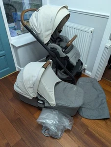 Nuna Pushchair Mixx And Carry Cot Set. Cream & Grey - Picture 1 of 23