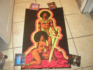 MAN AND I BLACKLIGHT POSTER 1970 VINTAGE BLACK PANTHERS 70'S AFRO HOUSTON - Bild 1 von 8