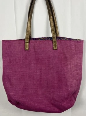 "Bolso de Mano Med/Lrg Rosa Color Bronce Mango Multicolor Forro Paisley 13""x17""" Foto 1 de 4