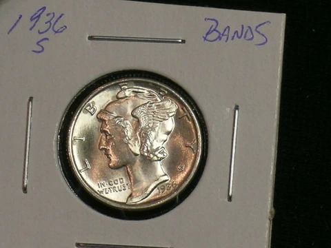 1936-s CHOICE BU Mercury Dime - Nice Band Detail  (AE7-8)    COMBINE SHIPPING Cover