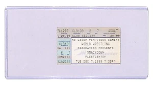 WWF Rock vs Billy Gunn SMACKDOWN TAPING wrestling ticket stub wwe December 1999 - Picture 1 of 2