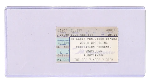 WWF The Rock v Billy Gunn SMACKDOWN TV TAPING wrestling ticket stub wwe Dec 1999 Cover
