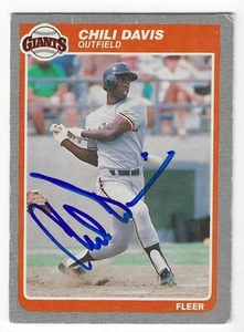 CHILI DAVIS SAN FRANCISCO GIANTS SIGNED 1985 CARD ANGELS TWINS YANKEES ROYALS - Picture 1 of 1