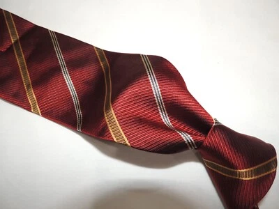 Corbata para hombre Burberrys Of London a rayas borgoña 100 % seda 57X3,5/8 Foto 1 de 4