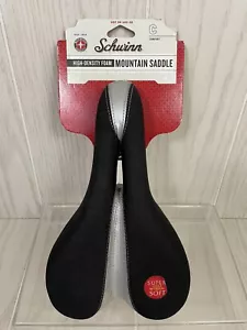 Schwinn Bicycle Seat Adult High Density Foam Black & Silver Mountain Saddle - Picture 1 of 7