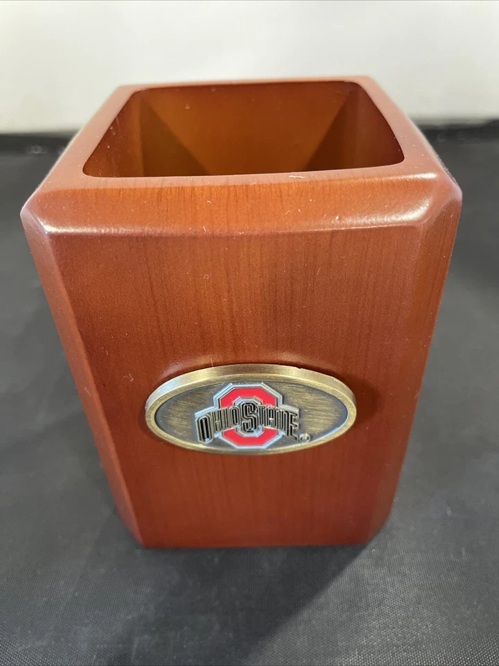 Ohio State Buckeyes Mediano Madera Lápiz Pluma Taza 4.75" x 3" - Nuevo Foto 1 de 4