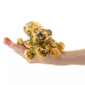 NEW PLUSH SOFT TOY Folkmanis 8013 Mini Blue Ringed Octopus Finger Puppet - Picture 1 of 1
