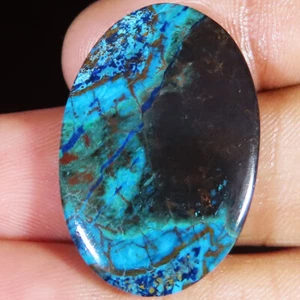 41,95 ct natürlicher CHRYSOCOLLA ovaler Cabochon 21x32x4 mm unbehandelt Edelstein CH4 - Bild 1 von 3
