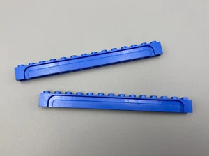 LEGO Lot of 2 Brick - BLUE - Modified 1 x 14 with Groove - 1966 6391 6973 6456 - Picture 1 of 3