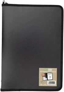 eco eco Display Book Black Zip Presentation File Folder 30 Pocket 50% Recycled - Picture 1 of 4