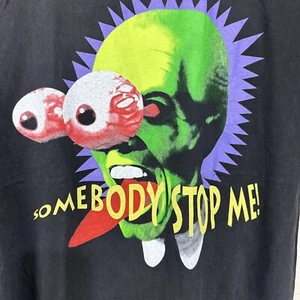Camiseta THE MASK JIM CAREY PELÍCULA SOMEBODY STOP ME Moderna Reimpresión XL Promo - Imagen 1 de 21