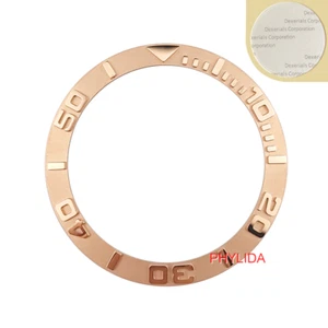 Unused 38mm Rose Gold Ceramic Bezel Inserts Yachtmaster For SKX007 Sei ko Mods - Picture 1 of 2