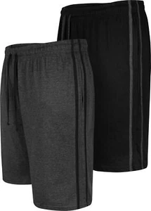 Big Mens D555 Duke Ryan 2 Pack Jersey Shorts in Charcoal and Black 2XL to 8XL - Picture 1 of 6