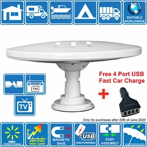 HELIO MAGNET USB MOTORHOME BOAT TRUCK DIGITAL OMNI DIRECTIONAL TV FM DAB AERIAL - Picture 1 of 9