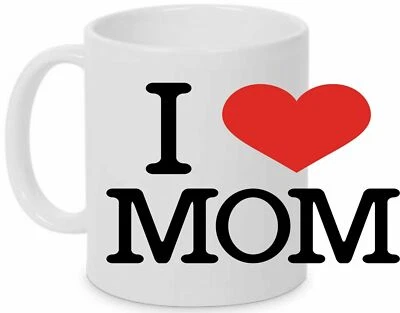 MARKENLOS I Love Mom Fototasse Werbetasse individuell bedruckt mit ihrem Wunsch Foto Logo