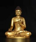 15" old Tibet Buddhism purple bronze Gilt Sakyamuni Shakya Mani Buddha statue
