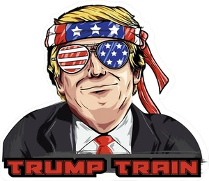 Trump Train 2020 with bandana Cool Funny USA Vinyl Sticker Decal - Picture 1 of 1