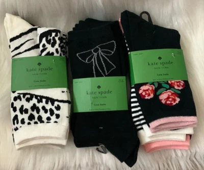 KATE SPADE Animal, Lazo, Floral, Rayas Calcetines Crew (9) JUEGO DE PARES Foto 1 de 2