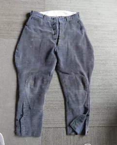 Pantaloni da equitazione equestri vintage anni '30 pantaloni Jodhpurs 28"" W velluto a velo grigio tweed - Foto 1 di 9