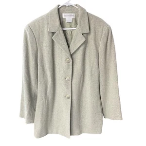 NWT Jones New York Blazer Womens 18W Green Wool Button Front Jacket MSRP $252.00 - Picture 1 of 12