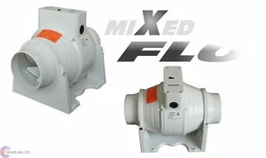 Ventilador Temporizador XFLO100T en Línea Flujo Mixto 4'' 100mm Ventilador Extractor Baño 220m3/h - Imagen 1 de 1