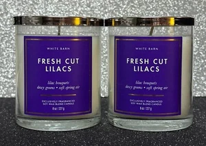 Bath & Body Works frisch geschnittene Flieder Glaskerze Einzeldocht 8 Unzen 2er-Pack - Bild 1 von 1