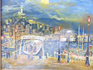 Ölgemälde Impressionist Frankreich Marseille Hafen Monogrammiert RM. - Bild 1 von 6
