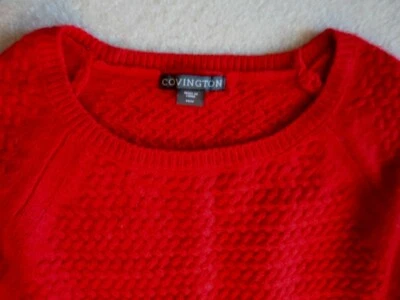 Nuevo Covington Talla M Rojo Cuello Redondo Pullover Suéter Top Jumper Foto 1 de 3