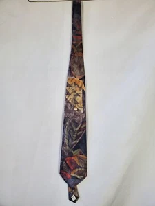 ANDRE VALETINO MULTI COLOR PAISLEY ABSTRACT ART FLORAL POLYESTER NECKTIE TIE - Picture 1 of 7