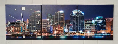 HOME DECOR Home wall Decor With LED Lights, Large Canvas Picture Print with Wall Clock