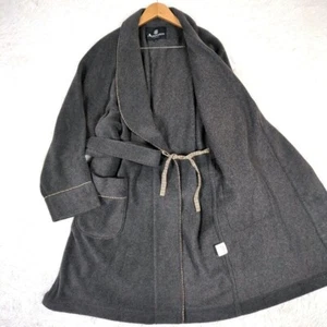 aquascutum Gown coat River coat long coat flannel grey Waist belt string Large - Picture 1 of 10