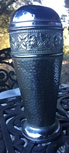 England Beldray Mid Century Hammered Chrome Rose Embossed Vase - Picture 1 of 12
