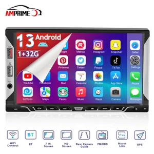 7" Autoradio Doppel 2DIN Android 13 GPS Navigation WiFi Bluetooth RDS USB FM 32G - Bild 1 von 24