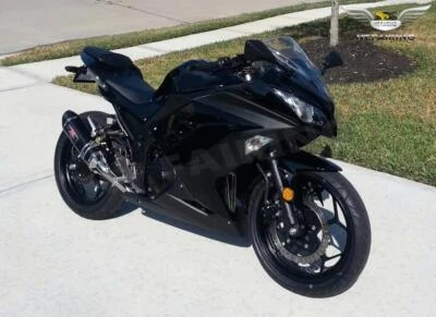 Fit for Kawasaki Gloss Black Fairing Kit Ninja Ninja EX300 300 2013-2017 t003 - Image 1 of 4