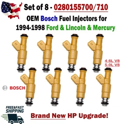 全新博世原始设备制造商 x8 惠普升级燃油喷射器 适用于 1994 - 1998 福特林肯水星 V8 — 第 1/4 张图片