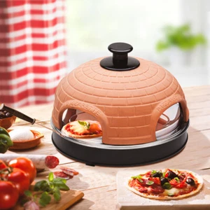 Monsterzeug Mini Pizza Stein-Ofen mit Haube aus echtem Terrakotta - Bild 1 von 7