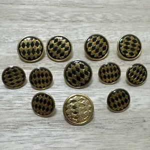 12 Knopf Blazer Ersatz Set gold und schwarz Ton 2 Stück Metall - Bild 1 von 7