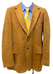 Scully Leatherwear suede Carmel Brown Leather Blazer sport coat jacket Men's 40/ - Picture 1 of 14