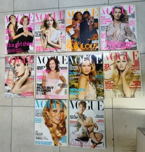 VOGUE UK MODA LOTTO 10 RIVISTE 1999/2010 CON ALCUNE PAGINE MANCANTI-RITAGLI - Foto 1 di 3