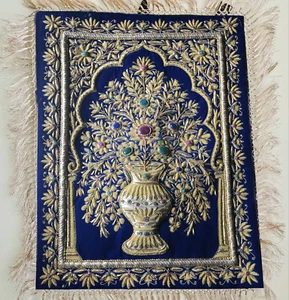 2'x3' Azul Joyas Mosaico Tapiz Hecho a Mano Colgante Carpert - Imagen 1 de 6