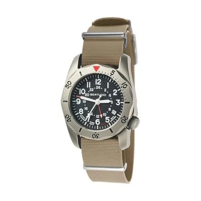 Bertucci A-2TR Field Pro GMT, BLACK DIAL - Khaki Italian Rubber Band - Image 1 of 4