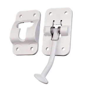 Simplified Installation RV Door Catch Latch T Style Holders White Color - Picture 1 of 9