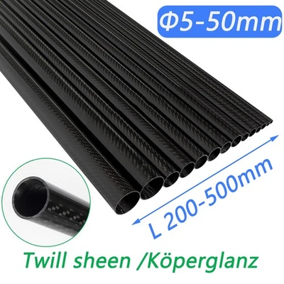CFK-Rund-Rohr Ø 4 bis 50 mm - Länge 200-500 mm Carbon-Rohr Kohlefaser CFRP Rund - Bild 1 von 4