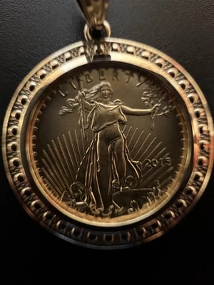 22K/14K Gold Liberty Coin Pendant - Image 1 of 4