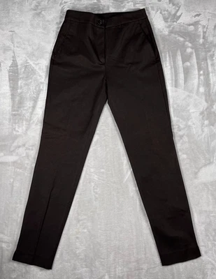 Massimo Dutti Pants Women's Size 4 Brown Flat Tapered Slit Ankle Casual Workwear - Image 1 of 4