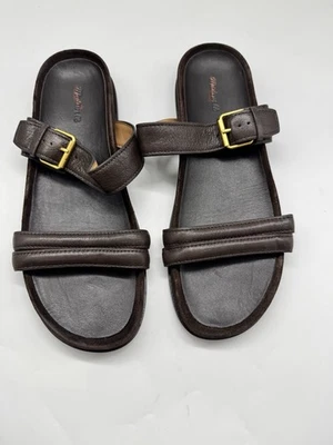 Sandalia Madewell The Dara Doble Correa Deslizable Cuero Marrón Algarroba Oscuro Talla 10 Nueva con Etiquetas Foto 1 de 4