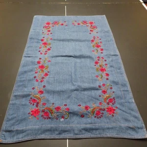 Eddie Bauer Home King Pillow Sham Denim 100% Baumwolle bestickt Blumen blau - Bild 1 von 9