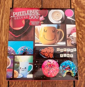 Puzzlebug Deluxe *Coffee & Donuts* 500 piece Jigsaw Puzzle 20x12 - Picture 1 of 4