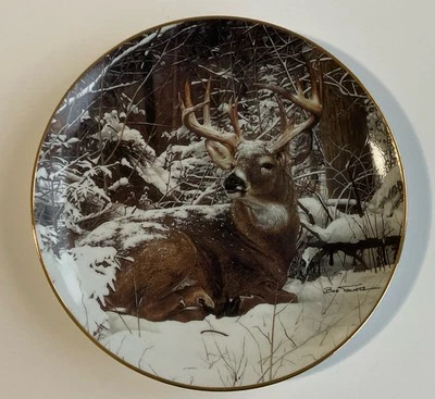 WINTER STAG Collector Plate by Bob Travers PRIDE OF THE WILDERNESS Danbury Mint - Image 1 of 4